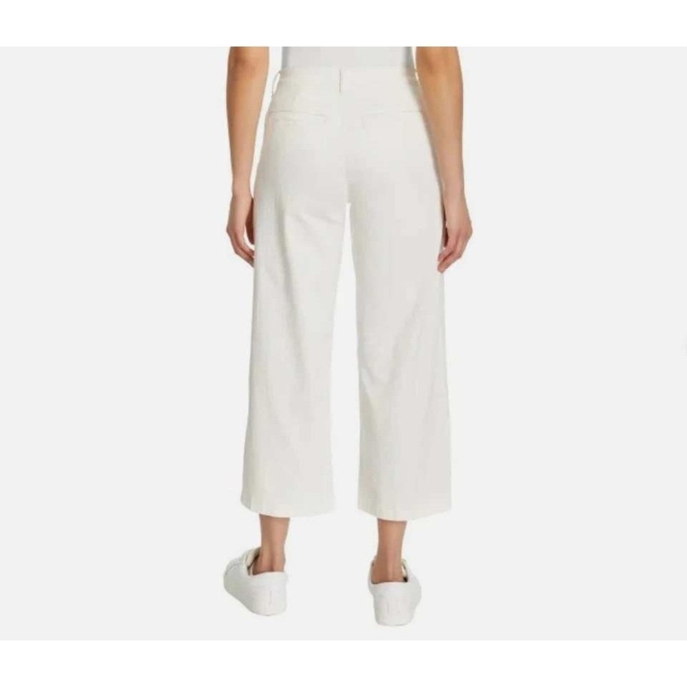 NEW Ella Moss Women's Size 12 Wide Leg Crop Pants Cream Cotton Blend - Picture 2 of 12
